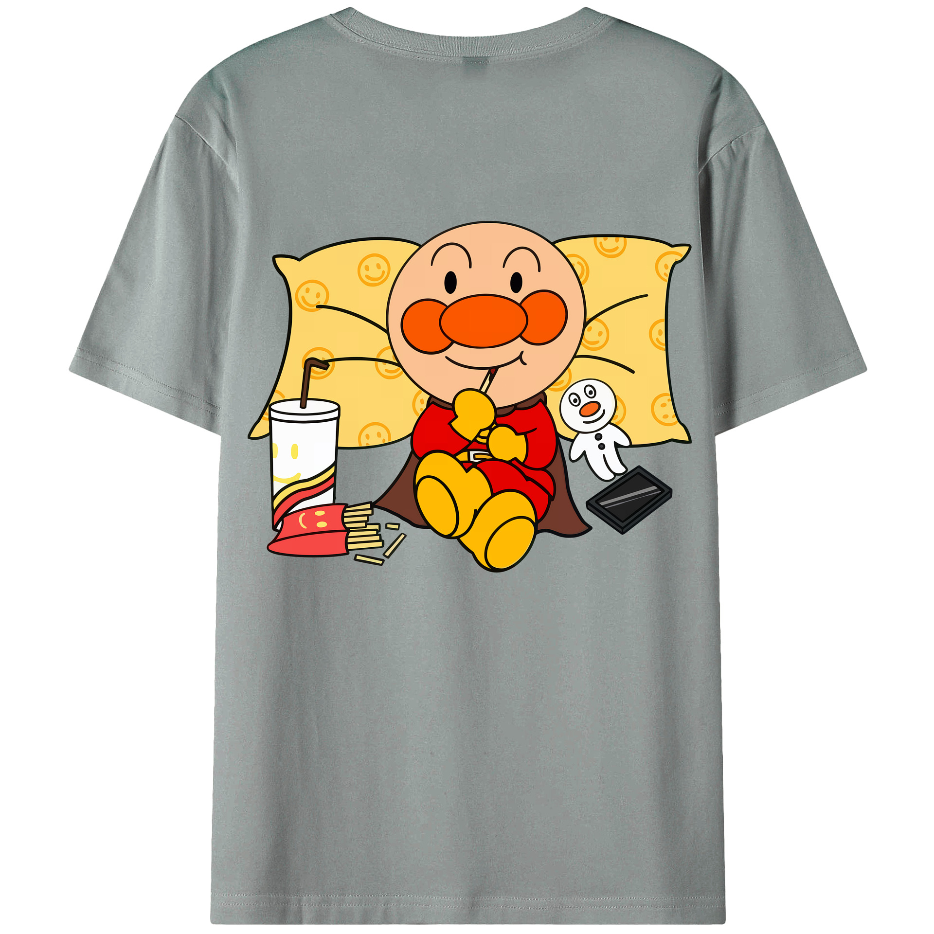 （画像用） アンパンマン Anpanman 綿100％ メンズ半袖Tシャツ（バックプリント） 通気性